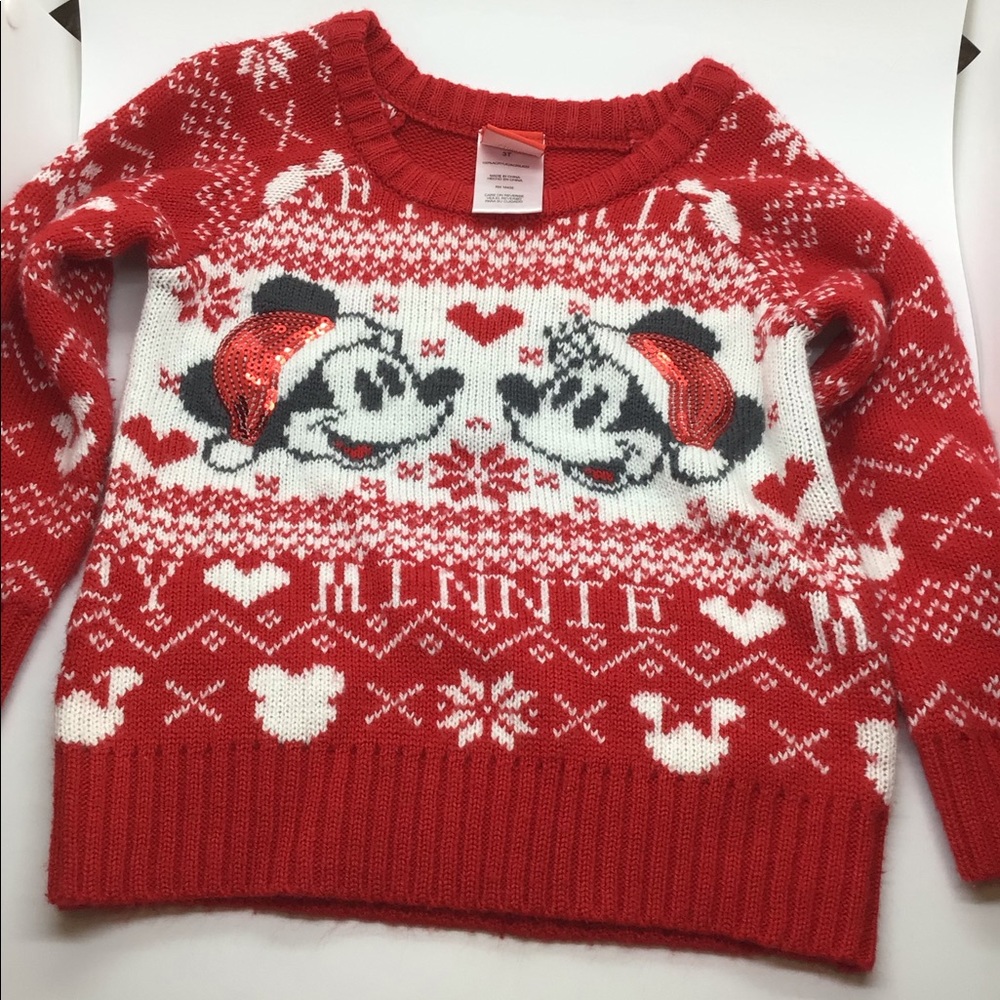 Minnie & Mickey Mouse toddler holiday sweater